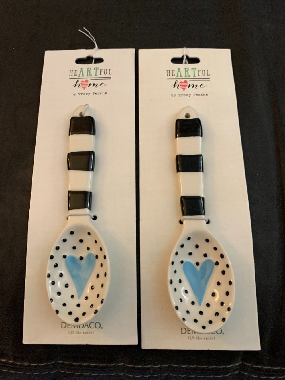 PAIR OF TRACY PESCHE SPOONS BY DEMDACO NWT
